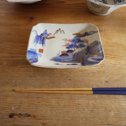 静かな山あいで金彩の美しい角皿 - Kotto Shop