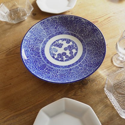 菊花咲きこぼれる染付大皿 - Kotto Shop