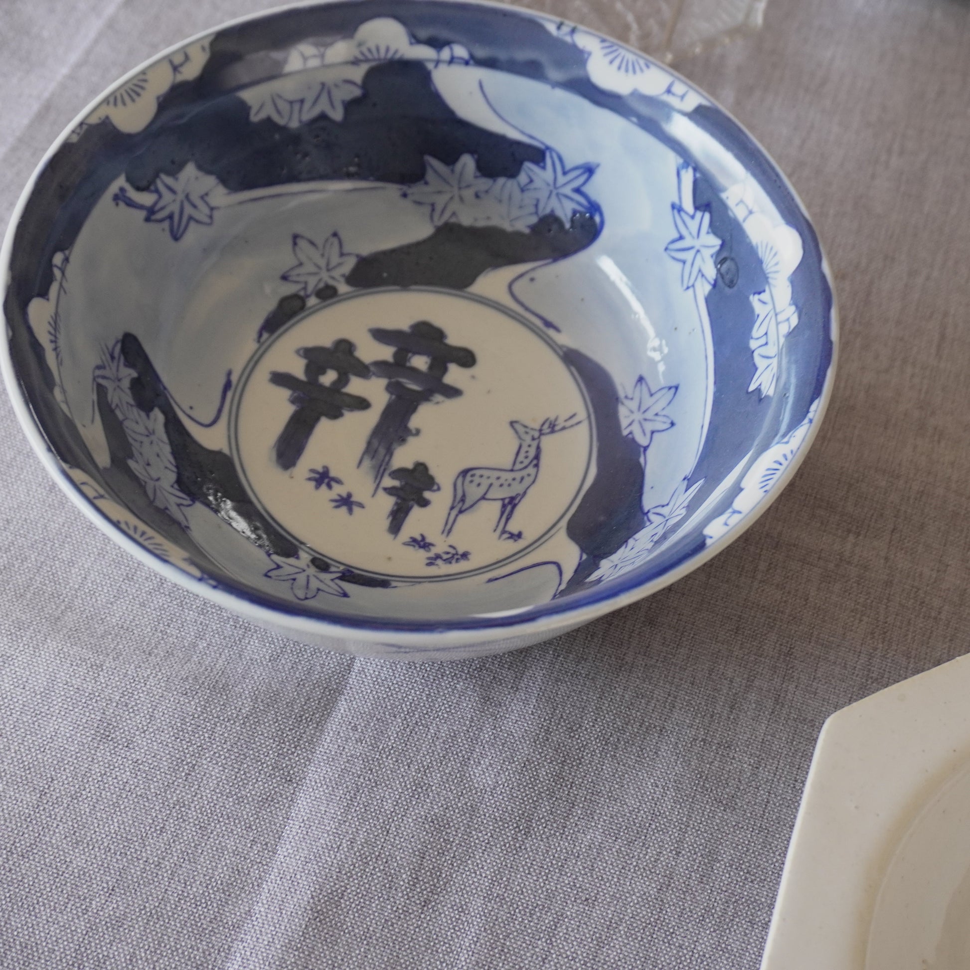 紅葉に鹿紋様染付 - Kotto Shop