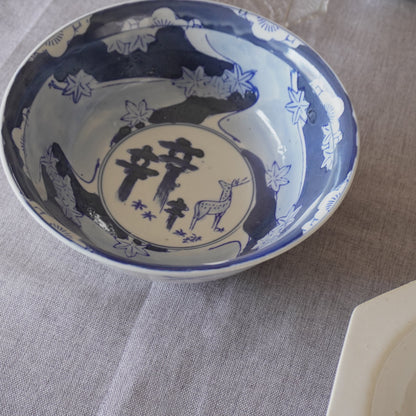 紅葉に鹿紋様染付 - Kotto Shop