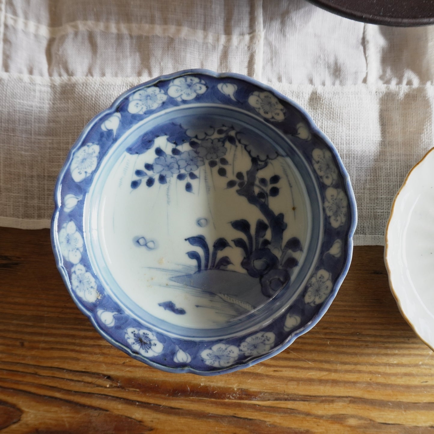 古伊万里染付輪花縁皿 - Kotto Shop