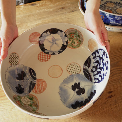 可愛らしいピンクの丸紋大鉢 - Kotto Shop