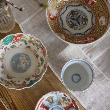 鶴に松が浮かぶ淡い色味のなます皿 - Kotto Shop