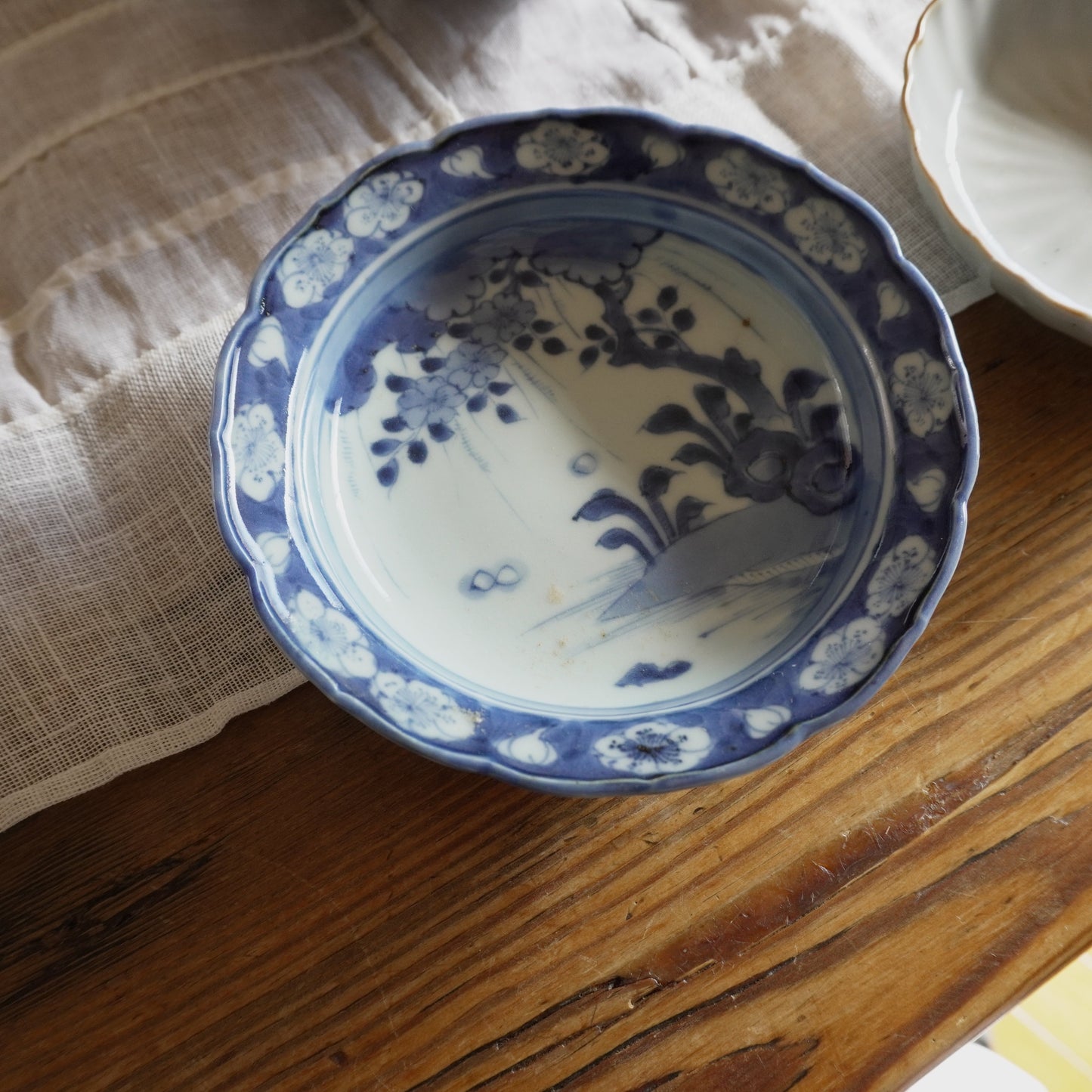 古伊万里染付輪花縁皿 - Kotto Shop