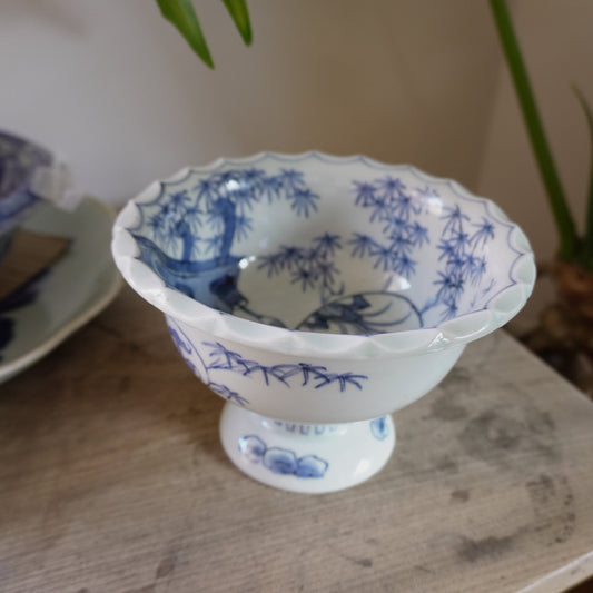 書院から見える景色を描いた染付盃洗 - Kotto Shop