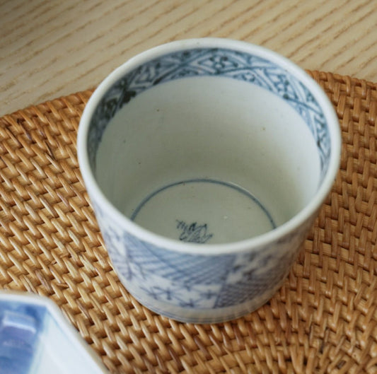 市松紋染付蕎麦猪口 - Kotto Shop
