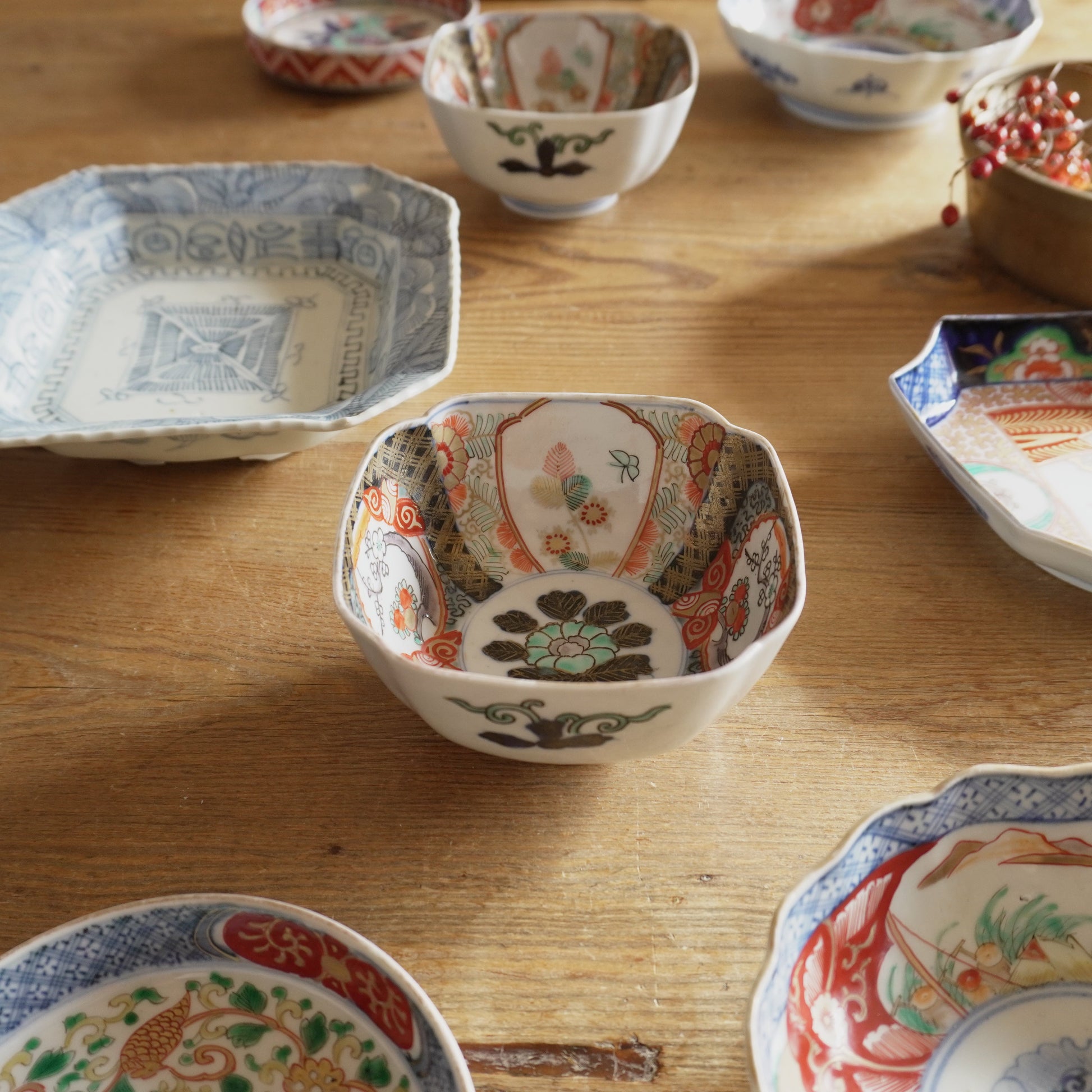 グリーンがおしゃれな明治四角小鉢 - Kotto Shop