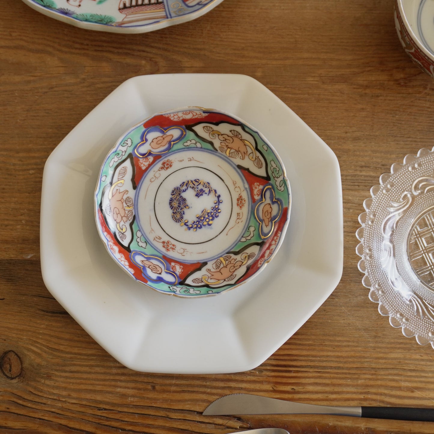 洋風な華を添えるグリーン小皿 - Kotto Shop