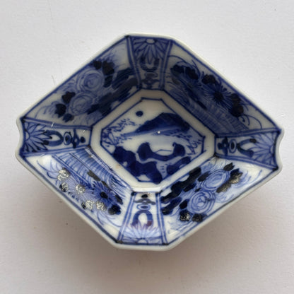 山水草花の菱形豆皿 - Kotto Shop