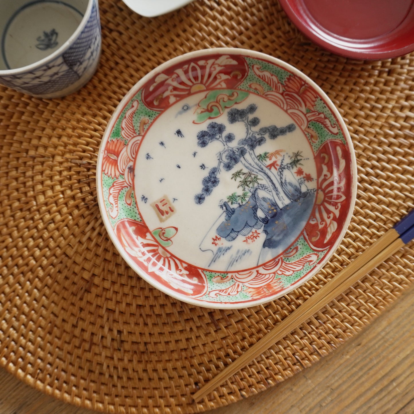 染付と色絵の美しい小皿 - Kotto Shop