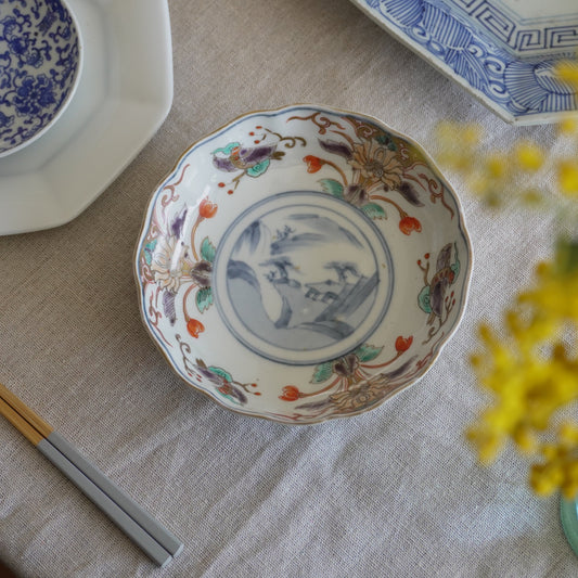 花咲く色絵なます皿 - Kotto Shop