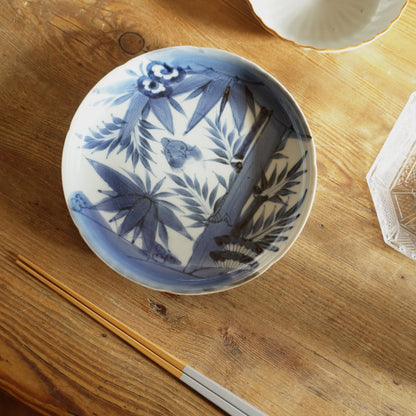 竹林に遊ぶ染付中皿 - Kotto Shop