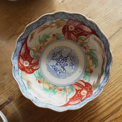 爽やかな赤絵と染付のなます皿 - Kotto Shop