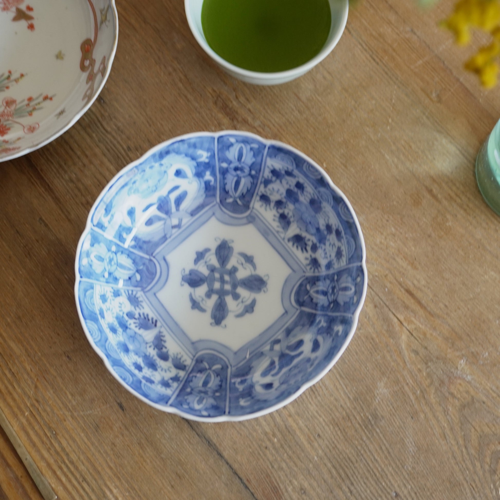 爽やかブルーの四方取りのなます皿 - Kotto Shop