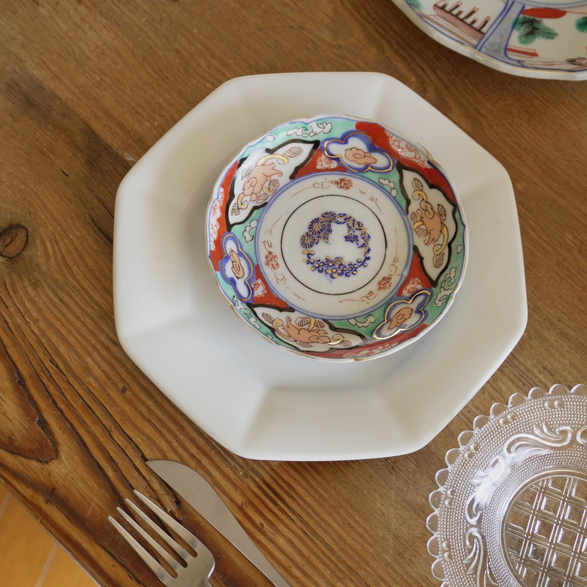 洋風な華を添えるグリーン小皿 - Kotto Shop