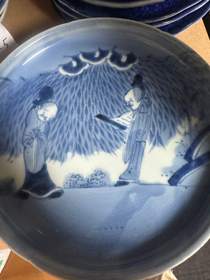 藍の空に遊ぶ唐子の古伊万里絵皿 - Kotto Shop