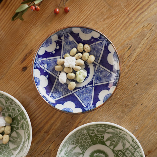 梅柄がレトロな印判ブルー小皿 - Kotto Shop