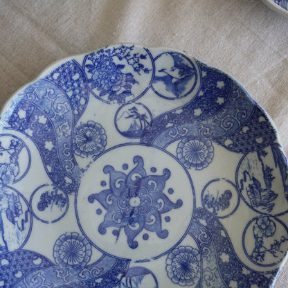 ブルーのコントラストがおしゃれな印判大皿 - Kotto Shop