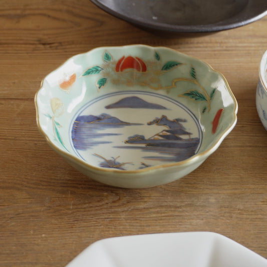 青磁が柔らかで可愛らしい古伊万里なます皿 - Kotto Shop