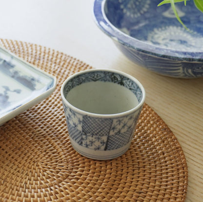 市松紋染付蕎麦猪口 - Kotto Shop
