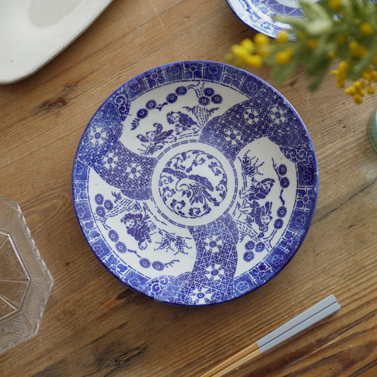 賑やかな唐子図の印判皿 - Kotto Shop