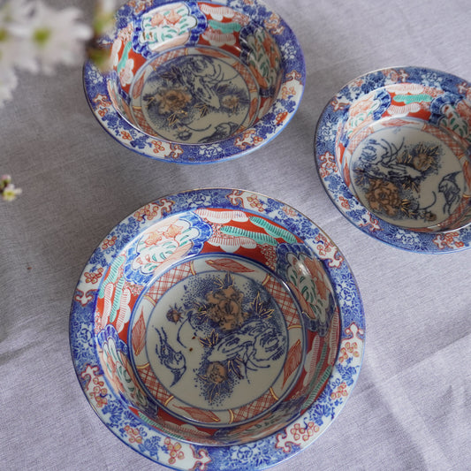 カジュアルに華やぐ牡丹に鳥図の鉢 - Kotto Shop