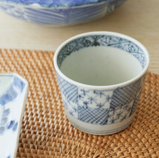 市松紋染付蕎麦猪口 - Kotto Shop