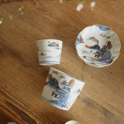 【向付】静かな山水と金彩の美しい器 - Kotto Shop