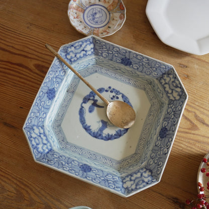 線描きの端正な隅切り大皿 - Kotto Shop