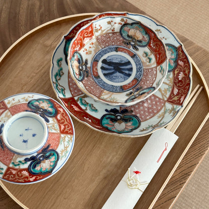 松竹梅の赤絵茶碗 - Kotto Shop